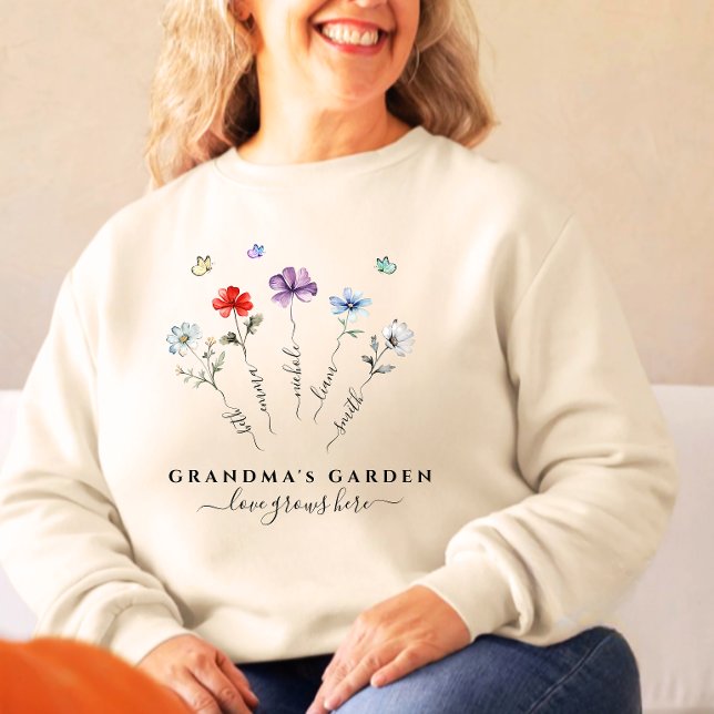 Mormans trädgård med barnbarn namn Watercolor T Shirt (Skapare uppladdad)