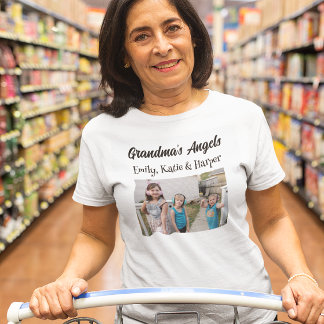 Mormas Änglar | Personlig Foto och Namn T Shirt