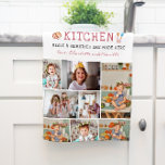 Morma's Kitchen | 8 FotoPersonlig Kökshandduk<br><div class="desc">Modern 8 fotokollage tehandduk. Med "Måltider och minnen från farmor är gjorda här" med plats för anpassningsbar, namn och/eller år. Det här är Mor daggåvor som är perfekter för alla mamma. En gåva som hon kommer att uppskatta för en livstid! Kan anpassas för alla typer av moniker - mamma, mormor,...</div>
