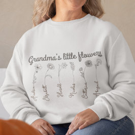 Mormas lilla blomma anpassningsbar barnbarn namn t shirt