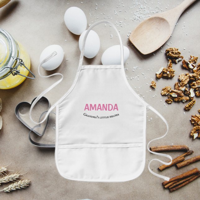 Mormas lilla hjälper Girl's Namn Barnförkläde (In Situ)