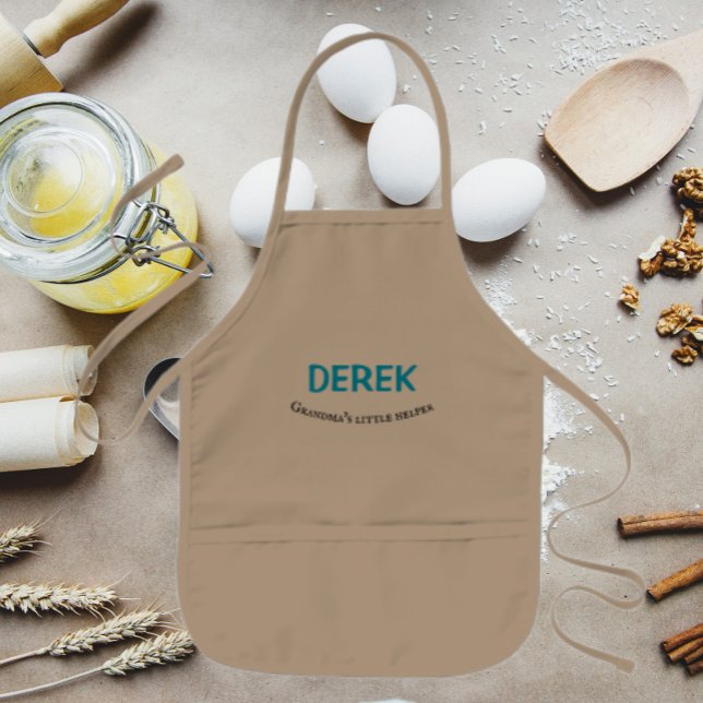 Mormas lilla hjälppodjare Namn Barnförkläde (In Situ)