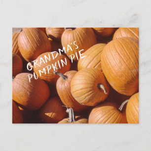 Mormas Pumpkin Paj Recipe Orange Fall Squash Vykort