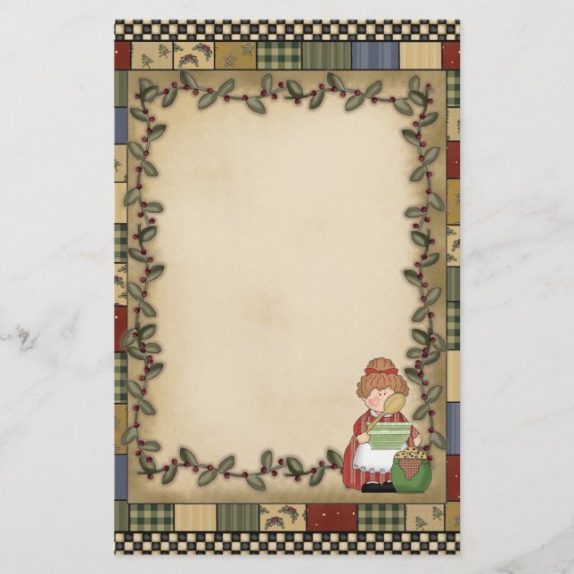 Mormas roligt för tecknad av köksartiklar brevpapper (Framsida)