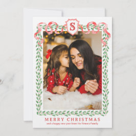 Mormenium Holly Jul-monogramkort Inbjudningar