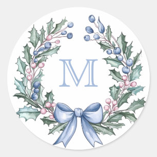 Mormillenial Holly jul Monogram Runt Klistermärke