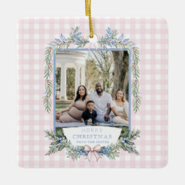 Mormisk Rosa och blå julhelg Julgransprydnad Keramik