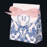 Mormisk Rosa och blå molekylsmonogram Presentaskar<br><div class="desc">Den här jullpartysdesignen har en liten årtusendedesign med ett marint blått dammmönster på  rosa. Det finns en ställe på översta klappen för att lägga till din monogramstart. Framsidan och baksidan har ett samordnande fuktmönster.</div>