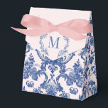 Mormisk Rosa och blå molekylsmonogram Presentaskar<br><div class="desc">Den här jullpartysdesignen har en liten årtusendedesign med ett marint blått dammmönster på  rosa. Det finns en ställe på översta klappen för att lägga till din monogramstart. Framsidan och baksidan har ett samordnande fuktmönster.</div>