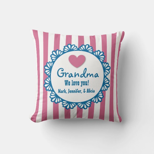 MORMODERN älskar görar randig vi dig med hjärta Kudde (Framsida)