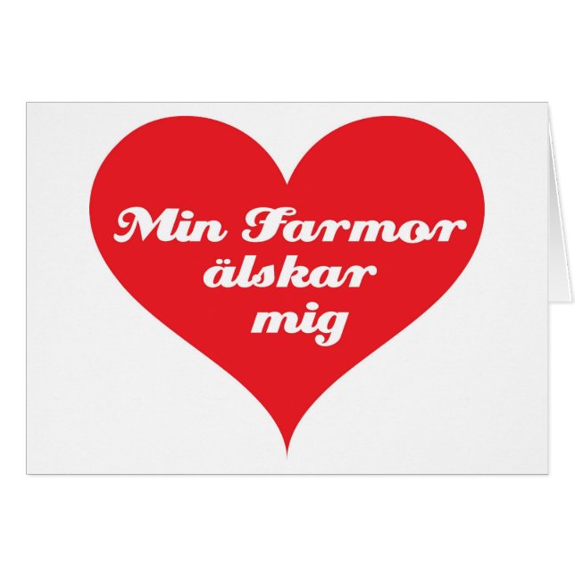 Mormodern älskar mig som är svensk hälsningskort (Framsidan Horizontal)