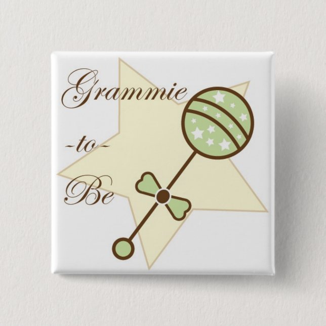 Mormodern som är baby shower, klämmer fast knapp (Framsida)