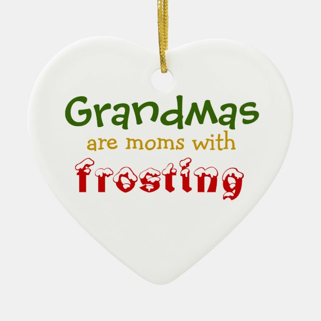 Mormödrar är mammor med glasyr på kaka julgransprydnad keramik (Framsidan)