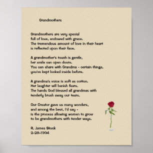 "Mormödrar"-Dikt på 8x10-Poster Poster