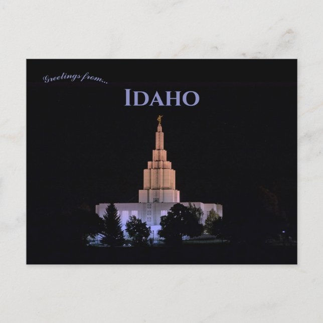 Mormon Idaho Falls Idaho Temple Idaho Vykort (Framsida)