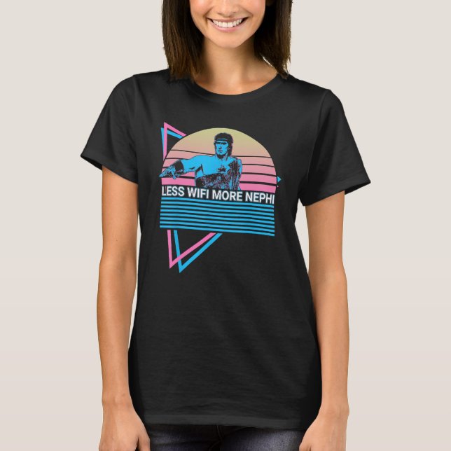 Mormon LDS Missionary Less Wifi More Nephi T Shirt (Framsida)