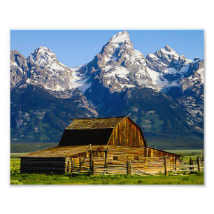 Mormon Row Barn Grand Tetons Fototryck