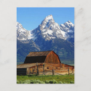 Mormon Row Barns, Wyoming liggande vykort