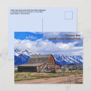 Mormon Row, vykort för stora Tetons