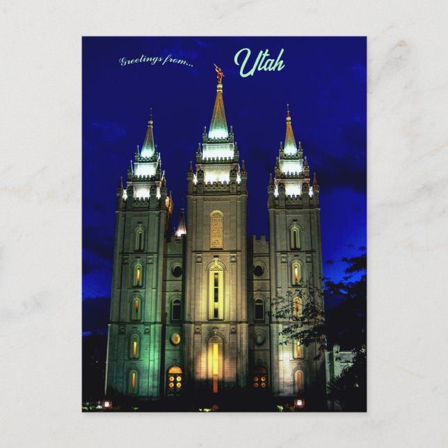 Mormon tempel Salt Lake City Utah Vykort (Framsida)