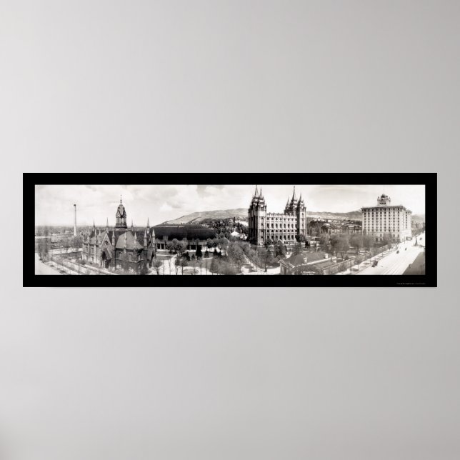 Mormon Temple Grounds Photo 1912 Poster (Framsidan)