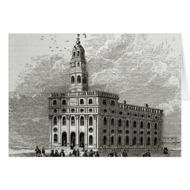 Mormon Temple vid Salt Sjö, 1854 Hälsningskort (Framsidan Horizontal)