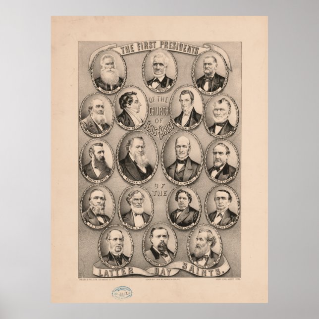 Mormonkyrkans första ordförande (1879) poster (Framsidan)