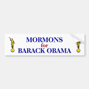 MORMONS FÖR DEN OBAMA BILDEKALET BILDEKAL
