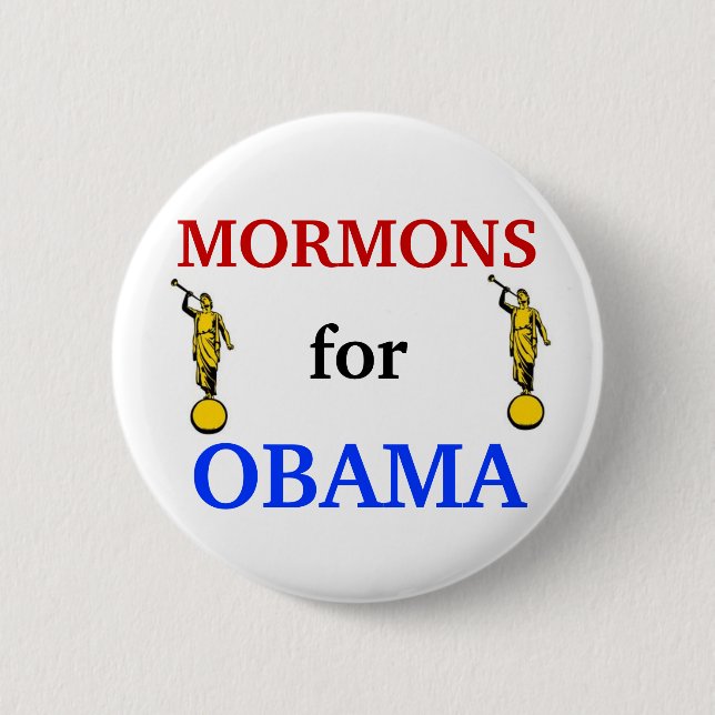 Mormons för Obama 2012 knäppas Knapp (Framsida)