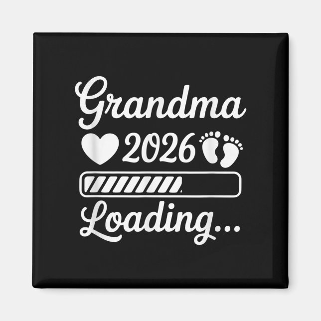 Mormor 2026 Laddar graviditetsmeddelande Ny Mormor Magnet (Framsidan)