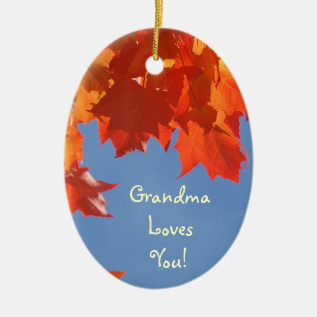 Mormor älskar dig! prydnader God Jul Julgransprydnad Keramik (Framsidan)