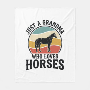 Mormor älskar hästar Vintage gravyr skjorta design Fleecefilt