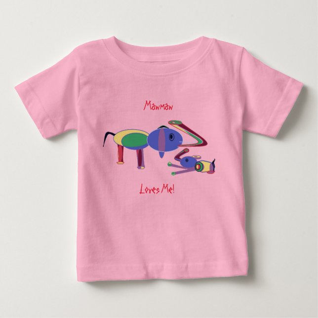 Mormor älskar mig (endast framsidesdesign) Baby T- T Shirt (Framsida)