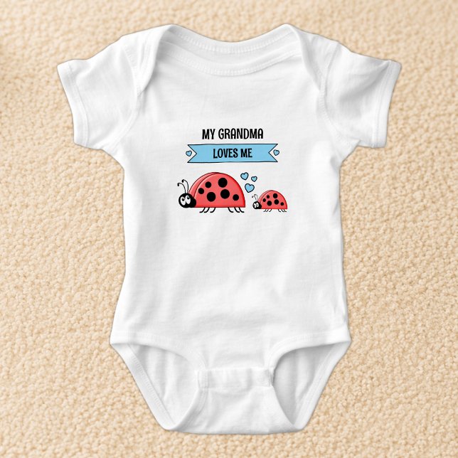 Mormor älskar mig nyckelpigor blå t shirt (Skapare uppladdad)