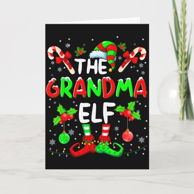 Mormor Alv Kostym Pyjamas Pjs Jul Xmas Kort (Framsida)