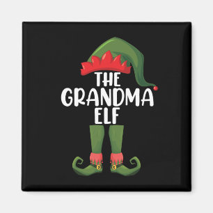 Mormor Alv Matchande Familjegrupp Julfest Magnet
