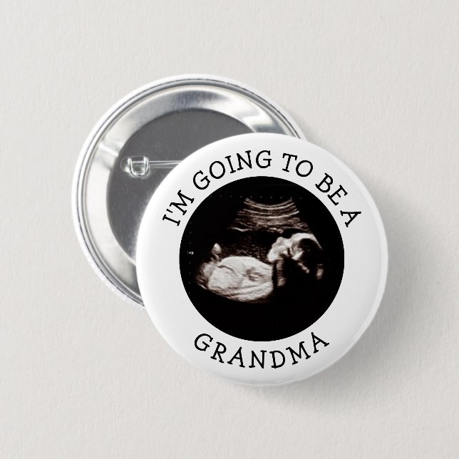 Mormor-annons | Baby Shower Ultraljudsbild Knapp (Framsida & baksida)