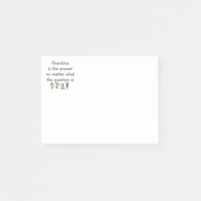Mormor är det roliga barncitatet som svarar post-it block (Framsida)