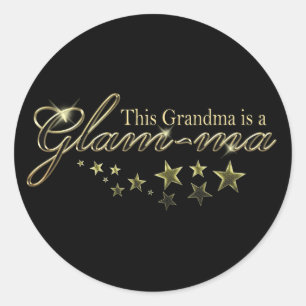 Mormor är en Glam-morsa Runt Klistermärke