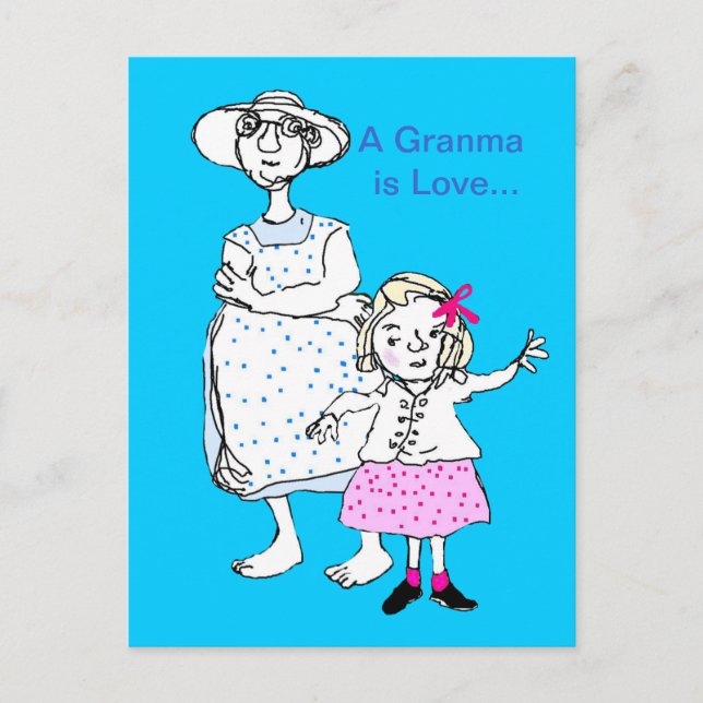 Mormor är kärlek vykort (Framsida)