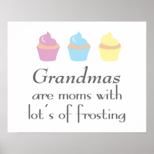 Mormor är Mammor med många frostningar Poster