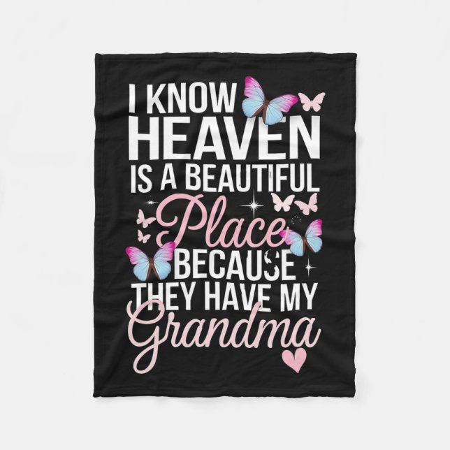 Mormor är min beskyddarängel i himlens minnesdag fleecefilt (Framsidan)