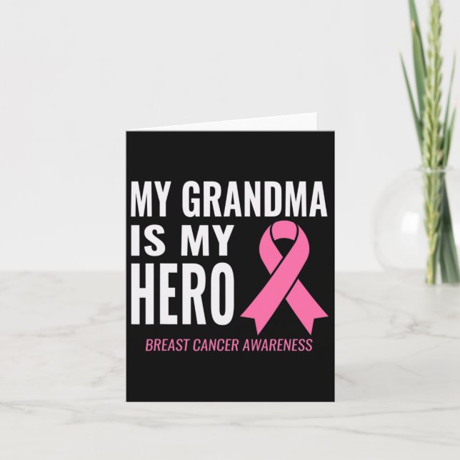 Mormor är min hjälte - Bröstcancerstöd  Kort (Framsida)