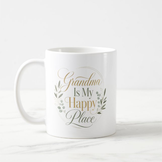 Mormor är min lyckliga plats kaffemugg (Vänster)
