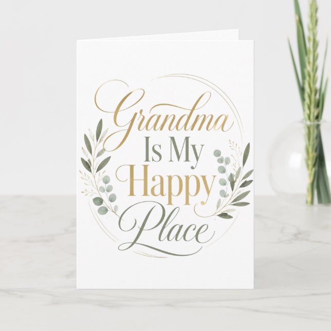 Mormor är min lyckliga plats kort (Framsida)