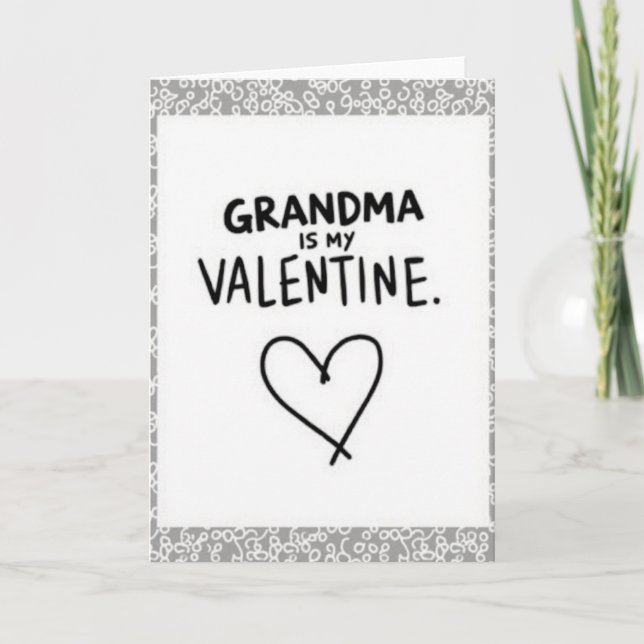 Mormor är mitt alla hjärtans dag-kort kort (Framsida)