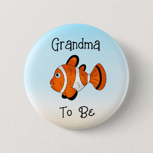 mormor att bli Cute Fish under Sea Knapp