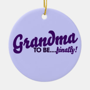 Mormor att bli till slut julgransprydnad keramik