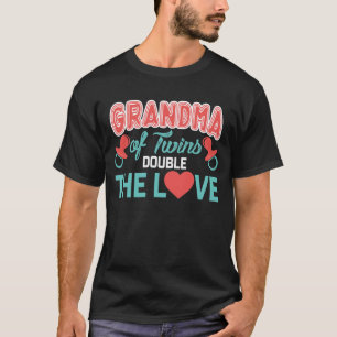 Mormor av twillingar, dubbla kärleken, farmor av t shirt