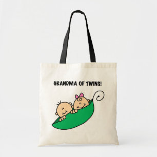 Mormor av twillingarärtor i Tshirts och gåvor f Tygkasse